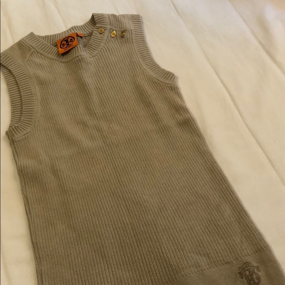 Tan Ribbed tank sz XS Tory Burch